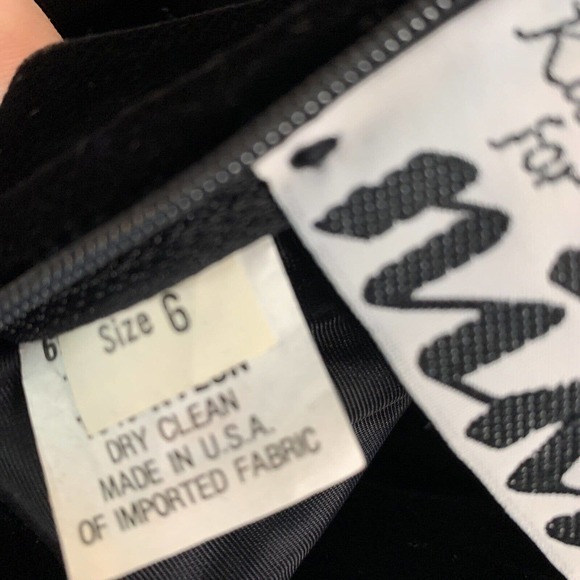 Vintage Black Velvet Dress Karen Lucas for Niki Sweetheart Neck Sz‎ 6 Sheer - Picture 5 of 11